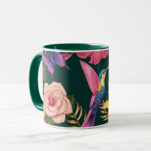Havre tropical : Mug de design floral et ornitholo