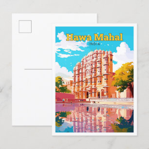 Hawa Mahal India Reizen  Illustratie Briefkaart