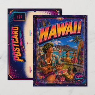 Hawaï-ansichtkaart uit de jaren 80, retro briefkaart