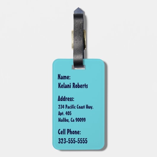 Hawaï-Bagagelabels in de groene ruimte Bagagelabel (Achterkant verticaal)