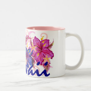 Hawaï kleurige bloemen artistieke koffie-mok tweekleurige koffiemok