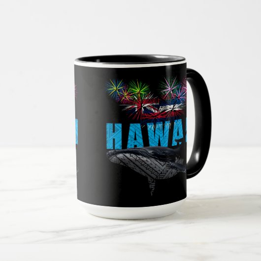 HAWAÏ NYE POLYNESISCHE TRIBAL BULTRUG VUURWERK MOK (Voorkant rechts)