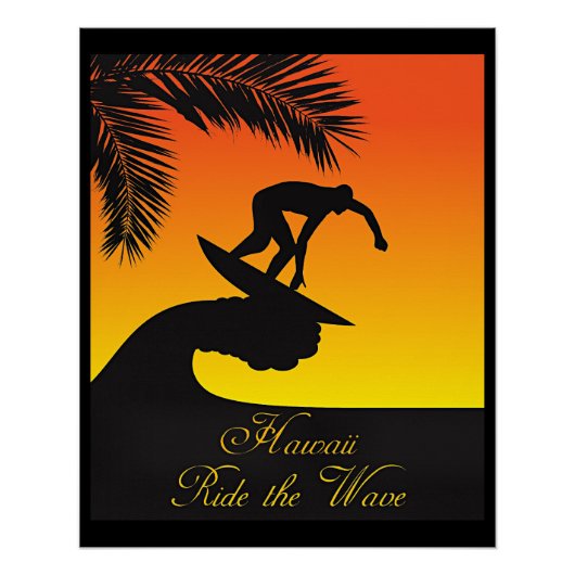 Hawaï, Ride the Wave, Perfect Poster (Voorkant)