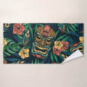 Hawaï Tiki Masque Motif tropical (Serviette de bain)