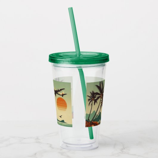 Hawaï/Tropisch Acryl Drinkbeker (Links)