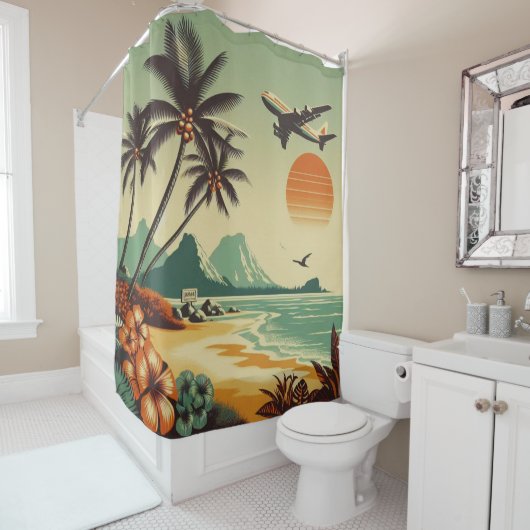  Hawaï/Tropisch Douchegordijn (In situ)