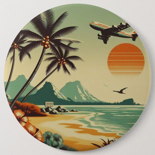  Hawaï/Tropisch Ronde Button 6,0 Cm (Voorkant)