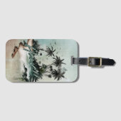 Hawaï tropische palmboom eiland bagagelabel (Voorkant (horizontaal))