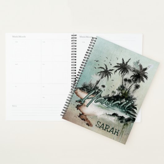 Hawaï tropische palmboom eiland planner (Display)