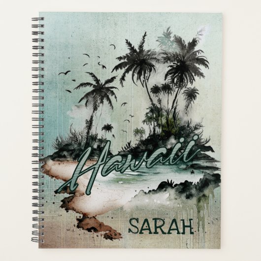 Hawaï tropische palmboom eiland planner (Voorkant)