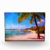 Hawaï tropische palmboom op strandtijd Fotoblokken (Voorkant)