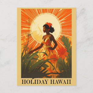 Hawaï Vakantie Hawaïaanse Vrouw Reizen Briefkaart