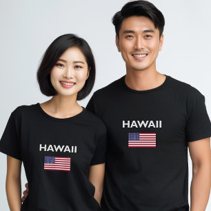 Hawaï Verenigde Staten Amerikaanse vlag Donkere kl T-shirt