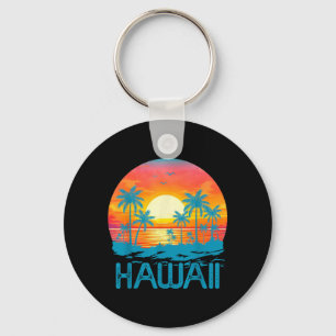 Hawaï Vintage Zonsondergang Tropische Zomer Hawaïa Sleutelhanger