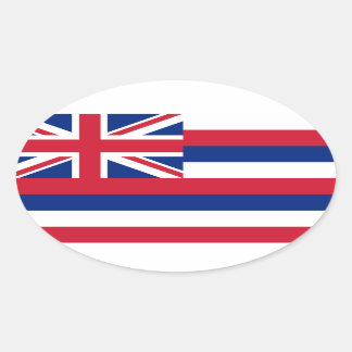 Hawaï* Vlag Euro-stijl Ovaal Ovale Sticker