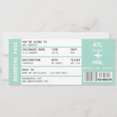 Hawaï vliegtuigentree pas uitje weekend kaart (Achterkant)