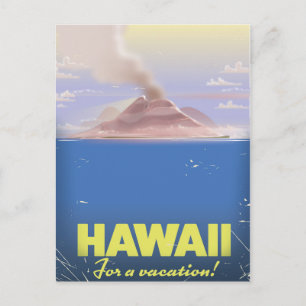Hawaï voor een vakantie! vintage reisposter briefkaart