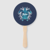 Hawaïaans. Aloha. Tropisch. Schildpad. Handwaaier (Achterkant)
