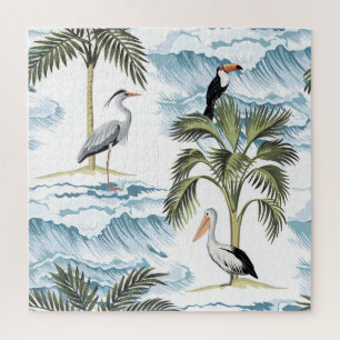Hawaïaans , bloemenzomerpatroon. legpuzzel