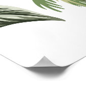 Hawaïaans eiland, palmboom, boot, roze poster (Hoek)