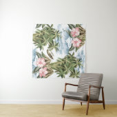 Hawaïaans  eiland, palmboom, boot, roze wandkleed (In Situ (horizontaal))