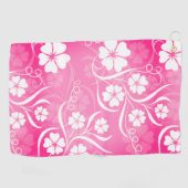 Hawaiaans gebloemd patroon roze wit golfhanddoek (Horizontaal)