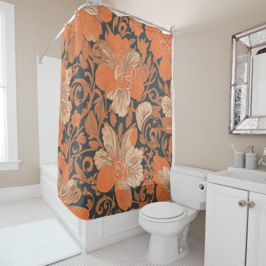 Hawaïaans gedrukte Ohai Alii v2 patroon Douchegordijn (In situ)