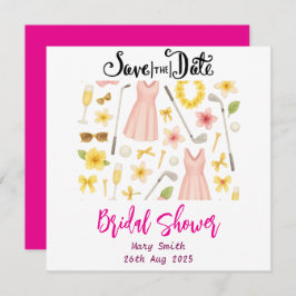 Hawaiaans golf bruidsfeest Bruidsmeisjes uitstapje Save The Date