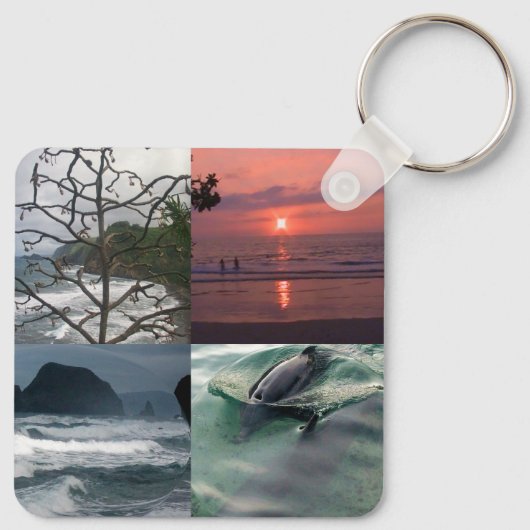 Hawaïaans Landschap Vier Foto Hawaï Sleutelhanger (Achterkant)