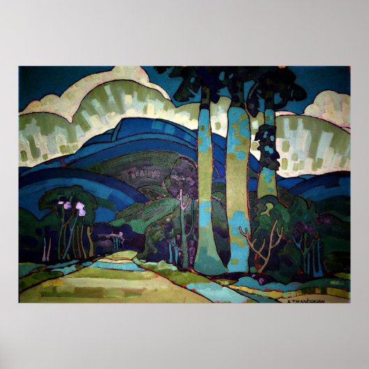 Hawaïaans landschapsschilderij poster (Voorkant)