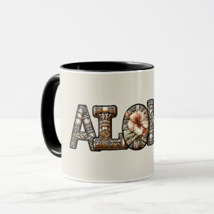 Hawaïaans Polynesisch Aloha Bamboe Look Mok