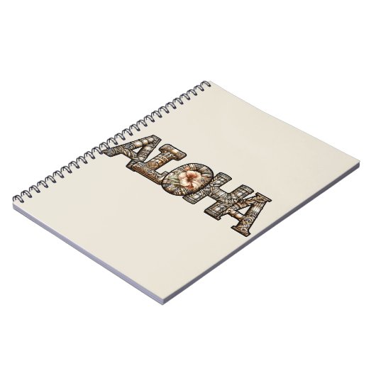 Hawaïaans Polynesisch Aloha Bamboe Look Notitieboek (Linkerzijde)