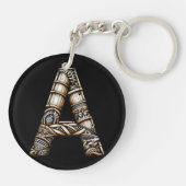 Hawaïaans Polynesisch Aloha Letter A Custom Initia Sleutelhanger (Achterkant)