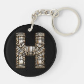 Hawaïaans Polynesisch Aloha Letter H Custom Initia Sleutelhanger (Achterkant)
