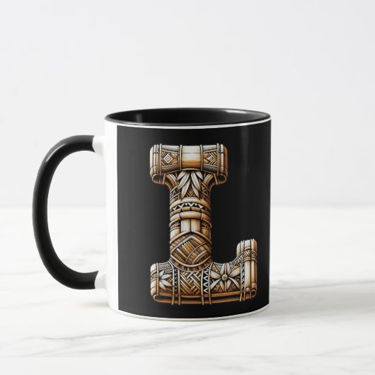 Hawaïaans Polynesisch Aloha Letter L Custom Initia Mok (Links)