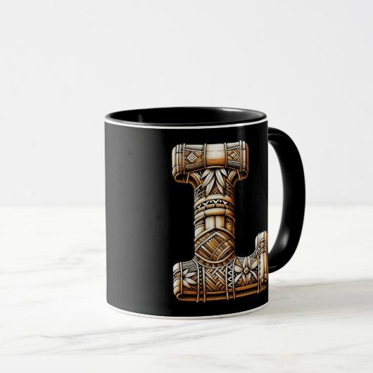 Hawaïaans Polynesisch Aloha Letter L Custom Initia Mok (Voorkant rechts)