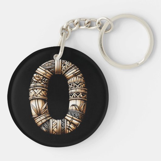 Hawaïaans Polynesisch Aloha Letter O Custom Initia Sleutelhanger (Achterkant)