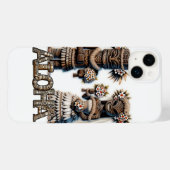 Hawaïaans Polynesisch Tiki Bruid en bruidegom Brui Case-Mate iPhone Case (Achterkant (horizontaal))
