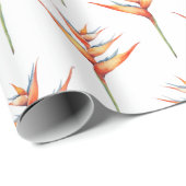 Hawaïaans Print heliconia bloem 2 Cadeaupapier (Rol Hoek)