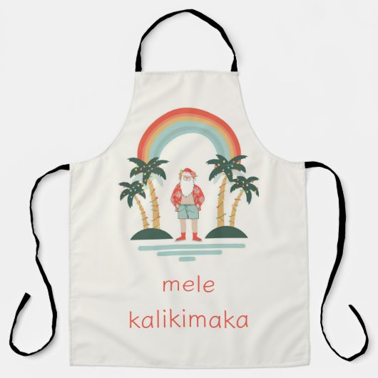 Hawaïaans/Regenboog/Palms Santa Schort (Voorkant)