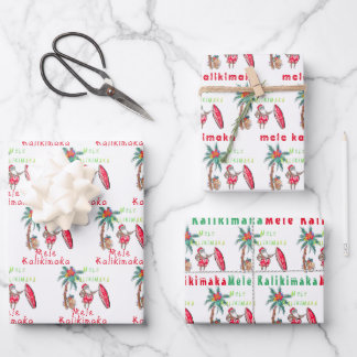 Hawaïaans Santa Mele Kalikimaka inpakpapier Vel