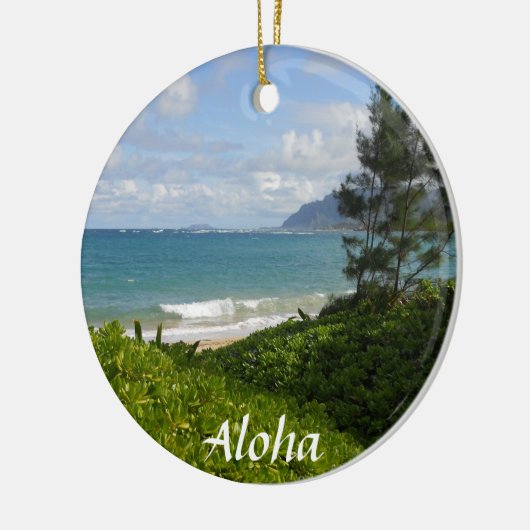Hawaiaans strand Kerstbal Keramisch Ornament (Links)