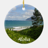 Hawaiaans strand Kerstbal Keramisch Ornament (Achterkant)