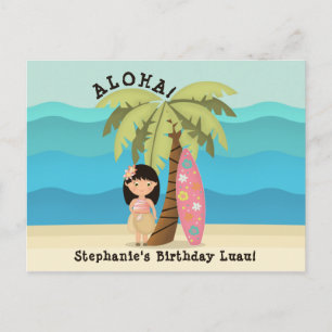Hawaiaans Surfmeisje Briefkaart