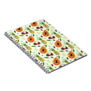 Hawaïaans Tropisch Fruit Patroon Crème Notitieboek
