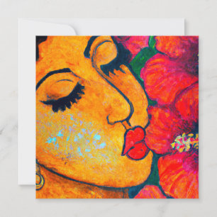 Hawaïaanse aloha kunst kaart blanco terug