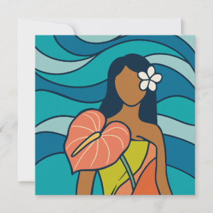 Hawaiaanse aloha kunstkaart blanco achterkant