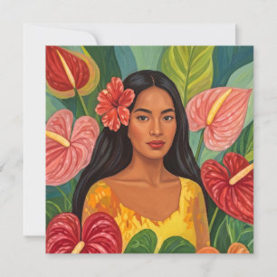 Hawaiaanse aloha kunstkaart lege achterkant