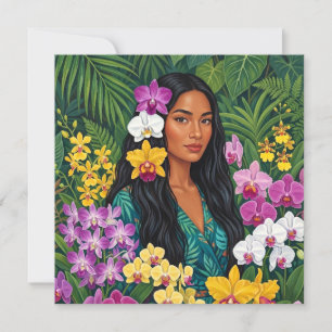 Hawaiaanse aloha kunstkaart lege achterkant