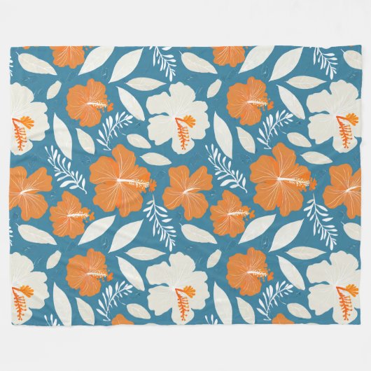 Hawaïaanse aloha print fleece deken (Voorkant (Horizontaal))